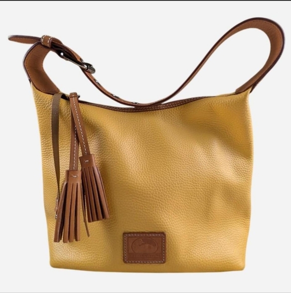 Dooney & Bourke Handbags - Dooney‎ and Bourke yellow pebbled leather hobo bag flaws 2010s Preppy Dopamine